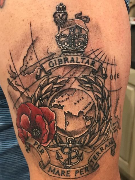 Queen of Arts Scunthorpe Royal Marines Commando Tattoo, Royal Marines Tattoo, Marines Tattoo, Marine Tattoos, Gym Mural, Naval Infantry, Marine Tattoo, Marine Commandos, Royal Marine Commando