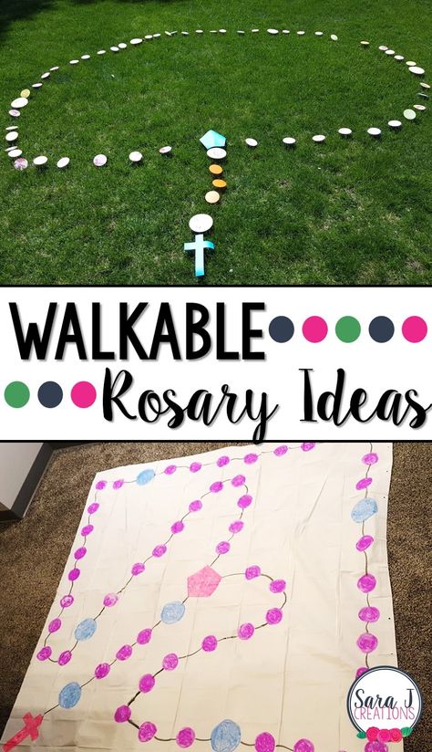 Help children learn to pray the Rosary in a fun and engaging way.   Walkable rosaries are a great way to get students up and moving whether inside or outside. Catholic Sunday School Activities, Rosary Activities For Kids, Catholic Schools Week Activities, Learn To Pray, Catholic Kids Activities, Catholic Schools Week, Pray The Rosary, Catholic Education, Learning To Pray