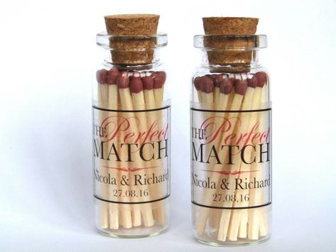 Personalised Matchboxes, Wedding Favours Unique, Unusual Wedding Favours, Personalized Match Boxes, Gatsby Style Wedding, Custom Label Design, Match Bottle, Match Boxes, Unusual Wedding