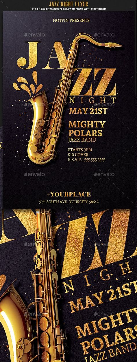 Jazz Flyer Template PSD Poster Sport, David Carson, Event Posters, Jazz Poster, Church Poster Design, Graphic Design Flyer, Psd Flyer, Flyer Design Inspiration, Event Poster Design