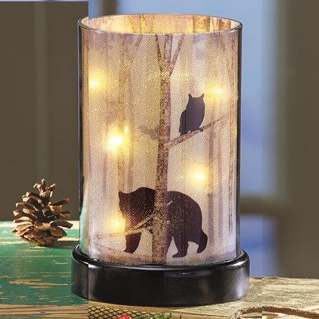 Wood Cabin Decor, Christmas Cabin Decor, Deer Scene, Rustic Cabin Decor, Lodge Decor, Rustic Cottage, Votive Holder, Mountain Cabin, Decor Guide