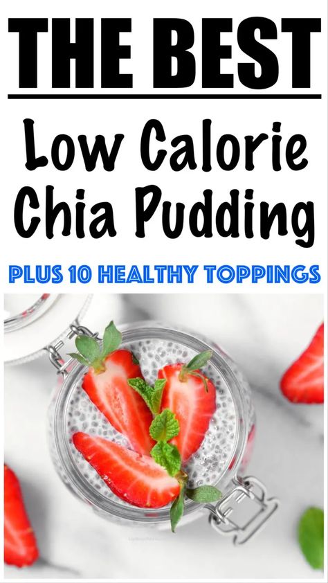 Low Calorie Chia Pudding, Protein Chia Seed Pudding, Chia Seed Pudding Recipes, Healthy Chia Pudding, Low Calorie Sauces, Recipes Low Calorie, Chia Pudding Recipes Healthy, I Lost 100 Pounds, Low Carb Low Calorie