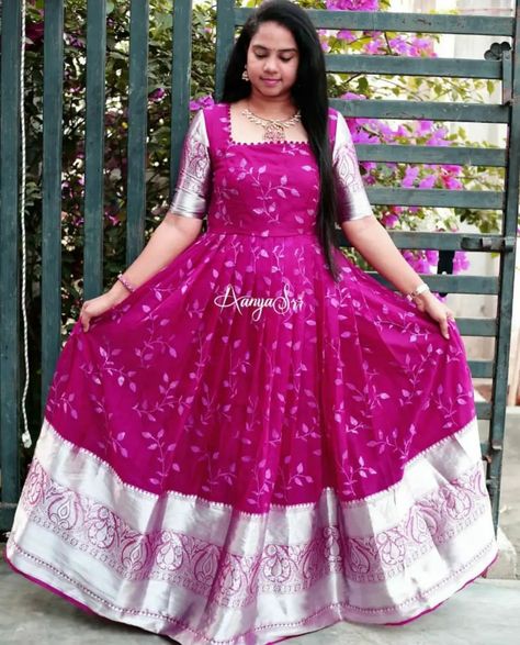 Pattu Long Frocks For Women, Long Frock Models, Long Frocks For Women, Frock Models, Long Blouse Designs, Simple Frock Design, Long Frock Designs, Long Gown Design, Simple Frocks