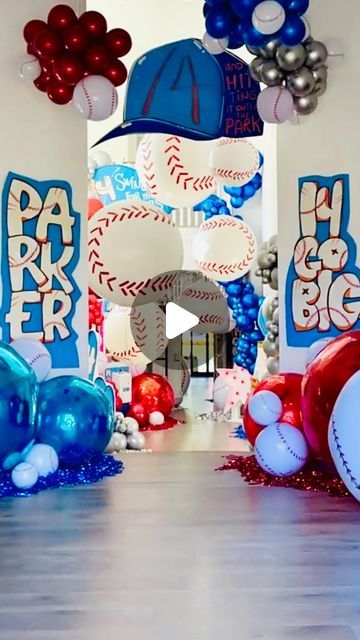 sendintheclownsLA on Instagram: "If party set ups were a baseball game,👆this would be our 18th inning❗️
No rookies here-just seasoned Pros!
We are a winning team🧢🎉
@lnherndon❣️
@hrhleaa 💜
@balloonandpaper 🤍
@lovethiswayla ❤️
@thecandycoach 🩷" Baseball Game Party Ideas, Baseball Themed Birthday Party Ideas, Baseball Centerpiece Ideas, Baseball Birthday Party Games, Baseball Party Games, Baseball Team Party, Baseball Centerpiece, Party Backdrops, Baseball Birthday Party