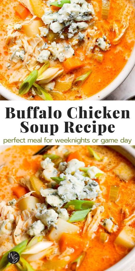 Easy Buffalo Chicken Soup, Chicken Wing Soup, Creamy Buffalo Chicken, Buffalo Chicken Chili, Buffalo Chicken Soup, Easy Buffalo Chicken, Chicken Soup Recipe, Homemade Soup Recipe, Chicken Wing