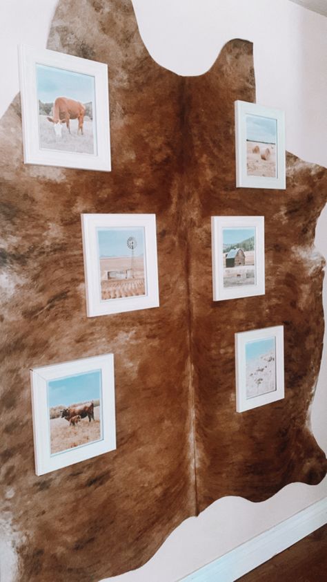 Cowhide On Wall, Cowhide On Wall Ideas, Western Rooms, Long Drive, Western Homes, Dream Living, Western Home Decor, Wall Ideas, Western Decor