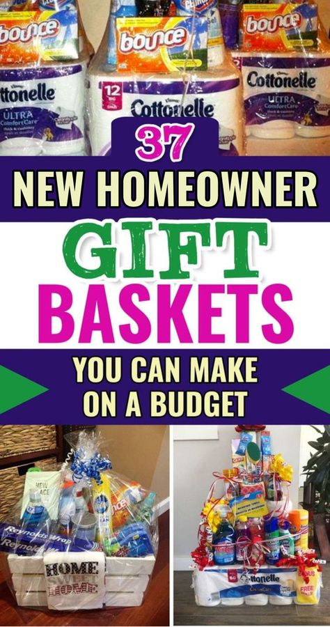 37 New Homeowner Gift Baskets To Make As a Housewarming Gift For a New Home, First Home or New Apartment. Cute and easy DIY new home basket housewarming gifts to make on a budget for your favorite new homeowner or new neighbor. Sympathy Baskets, Gift Baskets For Friends, Baskets For Friends, Get Well Baskets, Raffle Basket Ideas, Unique Sympathy Gifts, Sympathy Gift Baskets, Gift Baskets Ideas, Homemade Gift Baskets