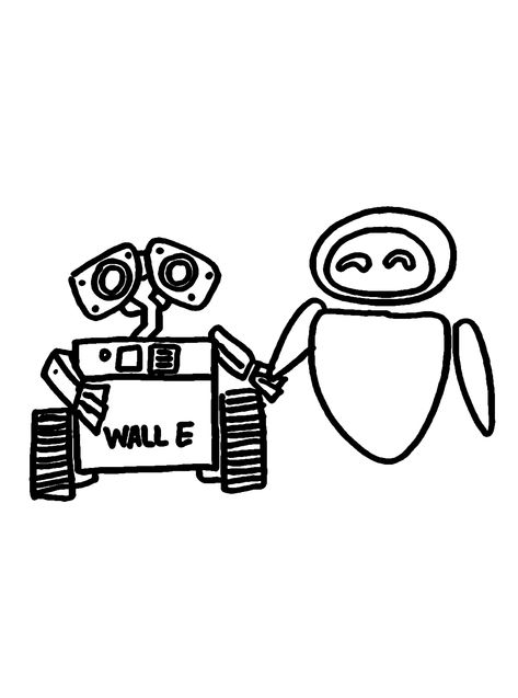 WALL-E - Lol Coloring Pages Wall E Drawings Easy, Wall E Doodle, Walle And Eve, Wall E Sketch, Wall E Tattoo, Walle And Eve Drawing, Wall E And Eve, Wall E And Eve Drawing, Walle And Eve Drawing Easy