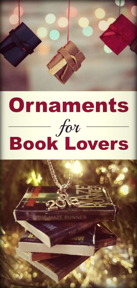 Book Themed Christmas Ornaments, Nerd Christmas Ornaments, Memory Christmas Tree, Ornament Tradition, Diy Bookmark Ideas, Make A Bookmark, Book Ornaments, Book Christmas Tree, Diy Bookmark