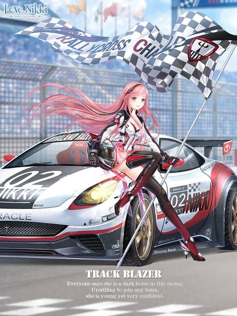 Track Blazer is an Apple suit that could be obtained from the Ultimate Race Event and can now be obtained through Recipe Crafting and from the Clothes Store. Completion Prize: A Styling Gift Box containing Racing Flame and 30. Love Nikki, Motor Mobil, Nikki Love, Car Drawings, Racing Car, Anime Outfits, Demon Slayer, Race Cars, Anime Wallpaper