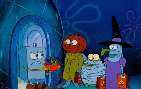 Spongebob Halloween, Spongebob Funny Pictures, Helloween Wallpaper, Spongebob Pics, Halloween Episodes, Halloween Crafting, Spongebob Funny, Spongebob Wallpaper, Halloween Icons