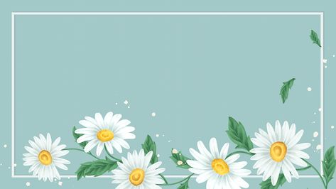 Daisy flower frame on light green background illustration | premium image by rawpixel.com / Noon Daisy Flower Frame, Phone Wallpaper Illustration, Watercolor Pattern Background, Daisy Background, Photo Frame Images, Background Mobile, Light Green Background, Floral Cards Design, Presentation Backgrounds