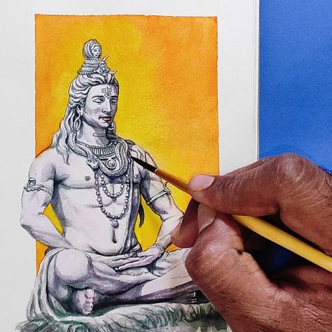 Mahadev Drawing, Drawing With Watercolor, Lord Mahadev, Like Comment Share, Artist Art, Princess Zelda, Thank You, Humanoid Sketch, Zelda Characters