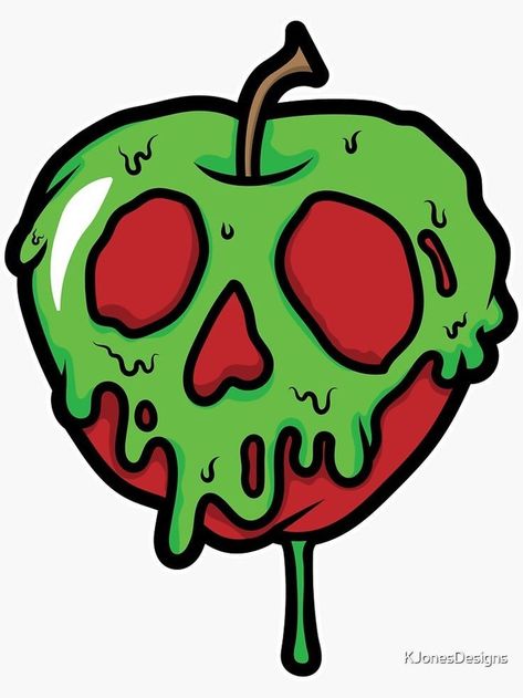 Apple Design Art, Poison Apple Drawing, Graffiti Characters Cartoons, Poison Apple Tattoo, Graffiti Art Drawing Cartoon, Poisonous Apple, Apple Character, Apple Drawing, Apple Sticker