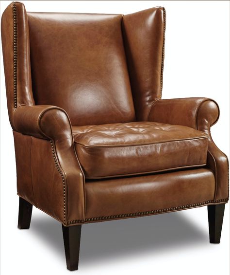 Office Chair Diy, Hooker Furniture Living Room, Leather Wing Chair, Wooden Dining Room Chairs, Living Room Furnishings, Leather Club Chairs, Pink Chair, Lounge Design, Small Chair