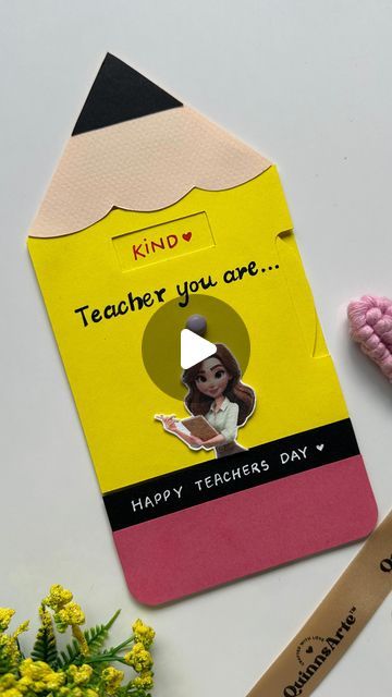 QuinnsArte by Quinal Malara on Instagram: "Save it for last minute teachers day card idea♥️" Teacher Cards Ideas, Diy Teachers Day Card Ideas, Teachers Day Greeting Card Ideas, Greeting Card For Teachers Day, Teacher Greeting Card, Teacher's Day Card Ideas, Greeting Cards For Teachers, Teachers Day Greetings, Teachers Day Card