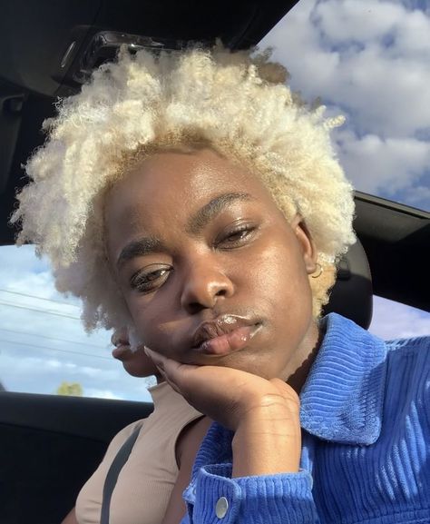 Platinum Blonde 4c Hair, Platinum Blonde 4c Natural Hair, White Afro Hair Black Women, 4c Blonde Hair, Blonde 4c Natural Hair, Bleached Afro, Platinum Blonde Hair Black Women, Blonde 4c Hair, Pale Blonde Hair