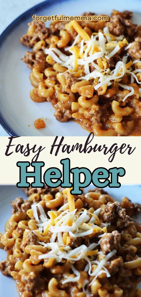 Easy Homemade Hamburger Helper, Hamburger Helper Homemade, Hamburger Helper Recipes, Homemade Hamburger, Eat A Lot, Hamburger Helper, Pasta Pasta, Frugal Meals, Lucky Day