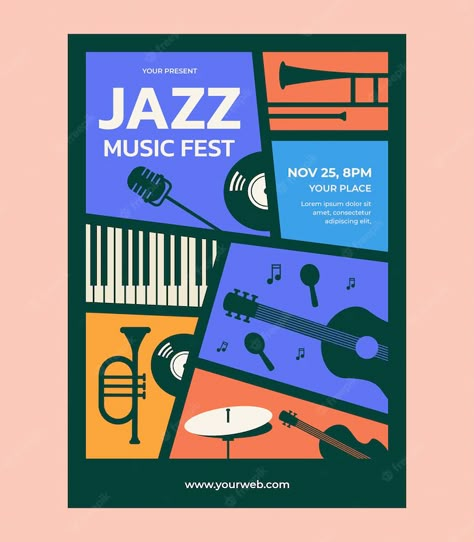 Text Heavy Poster, Festival Graphic Design, Jazz Music Festival, Art Festival Poster, Poster Grafico, Poster Social Media, Poster Graphic Design, Concert Poster Design, Festival Logo