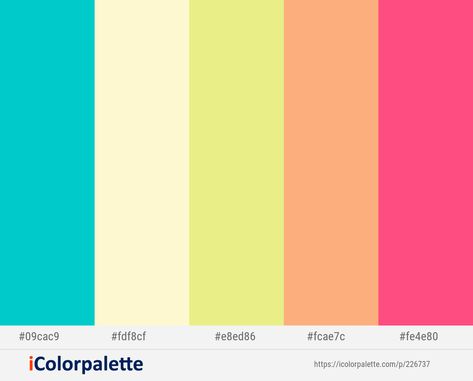 Preppy Colour Palette, Confetti Color Palette, Vibrant Pink Color Palette, Yellow Teal Pink Colour Palettes, Hot Pink Yellow Color Palette, Turquoise Pink Yellow Color Palette, Pink Yellow Mint Palette, Light Salmon, Claret Red