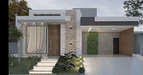 Villa Facade Design, Single Floor House Design, Modern Bungalow House Design, Small House Design Exterior, Modern Bungalow House, Building House Plans Designs, House Design Pictures, Modern Style House Plans, Modern House Facades