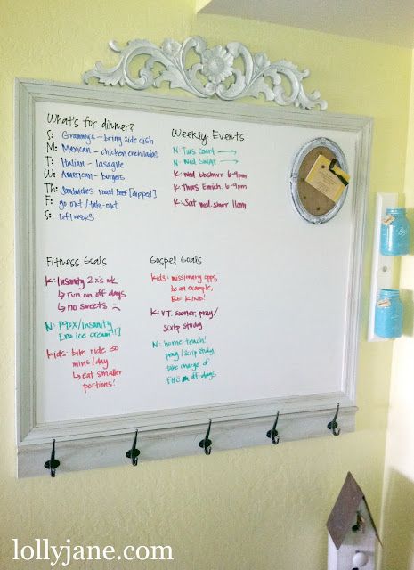 Family dry erase board Mirror Gallery Wall Ideas, Command Station, Whiteboard Organization, Diy Whiteboard, Whiteboard Ideas, Mason Jar Storage, Mirror Gallery Wall, Family Command Center, Basement Laundry