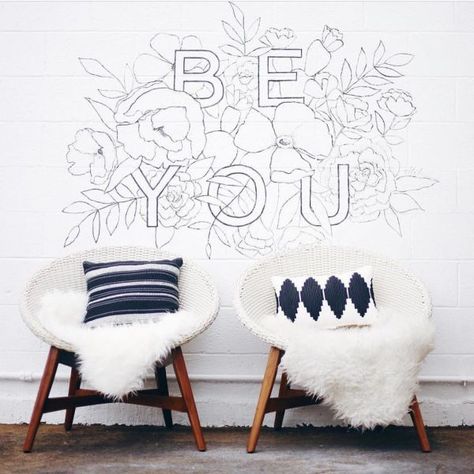 Be You by Alli K Design at Dallas, Dallas Photo Op Mural, Travel Themed Room, K Design, Paper Doll Dress, Mural Ideas, Hat Ideas, Furniture Art, Flower Doodles, Photo Op