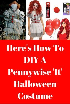 Here's How To DIY A Pennywise 'It' Halloween Costume! Whether you’re a fan of the horror novel, latest movie, or just want a scary Halloween costume for this year, then a Pennywise clown costume is the way to go. Luckily, there is an easy and affordable way to DIY your own woman’s Pennywise It Halloween costume this year. Diy Female Pennywise Costume, Pennywise Costume Women Diy, Diy Creepy Clown Costume For Women, Penny Wise Diy Costume, It Womens Costume, Easy Pennywise Costume, Pennywise Woman Costume Diy, Diy Scary Clown Costume For Women, Diy It Costume Women