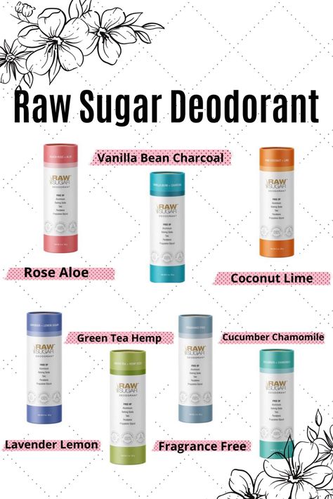 Clean Deodorant, Beach Rose, Sugar Rose, Raw Sugar, Lemon Lavender, Coconut Lime, Harmful Chemicals, Clean Beauty, Vanilla Bean