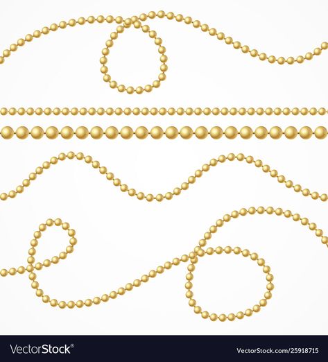 Gold Beads Chain, Baroque Elements, Ball Vector, Dupatta Design, Digital Border, Damask Design, Pop Box, Golden Lace, Baroque Ornament