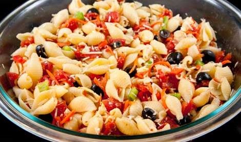 Hendrickson's Seashell Pasta Salad Recipe Seashell Pasta Salad Recipes, Dijon Pasta Salad, Seashell Pasta, Pasta Salad Recipes Shells, Seashell Pasta Salad, Pasta Salad With Shell Pasta, Parmesan Peppercorn Pasta Salad, Night Food, Stuffed Pasta Shells