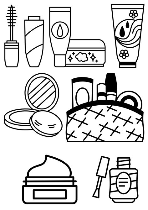 draw nowww ! Make Up Coloring Pages, Paper Skincare, Paper Makeup, Coloring Paper, Color Drawing Art, Easy Coloring, Easy Coloring Pages, Nail Sticker, Colored Paper