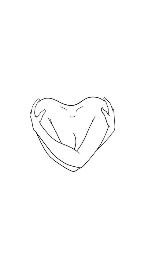 Heart Hug Tattoo, Hug Tattoo, Hand Heart Tattoo, Hands Holding Heart, Minimalist Tattoo Ideas, Self Love Tattoo, Healing Tattoo, Leg Sleeve Tattoo, Line Work Tattoo