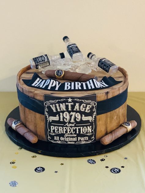 Bourbon Barrel Cake, Bourbon Themed Cake, Whiskey Birthday Cake, Mens 40th Birthday Cake, Whiskey Theme Cake For Men, Jack Daniel Birthday Cake, Whisky Theme Cake, Aged To Perfection Cake, Jack Daniels Theme Cake