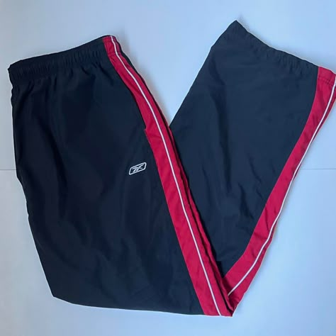 Vintage Windbreaker Pants ✦ Open To All Offers ✦ Free Shipping Bundle Measurements: Used Good Condition. Small Tear Shown Second Slide Mens Vintage Reebok Windbreaker Tracksuit Pants Sportswear Black/Red Size Extra Large Straight Fit. Excellent For Casual & Athletic Wear. Three Pockets + Zippers Near Bottoms. Reebok Logo On Left Leg. Black Drawstrings On Waistband ——— TAGS ——— #Vintage #Reebok #Athletic #Windbreaker #Tracksuit Vintage Athletic Wear, Windbreaker Tracksuit, Vintage Track Pants, Windbreaker Track Pants, Track Bottoms, Red Tracksuit, Vintage Sweatpants, Reebok Windbreaker, Windbreaker Pants