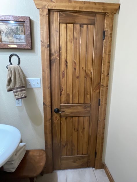 Dark Brown Doors Interior, Brown Doors Interior, Rustic Door Trim, Southwest Doors, Wooden Bedroom Door, Wood Door Frame, Time God, Brown Doors, Wooden Bedroom