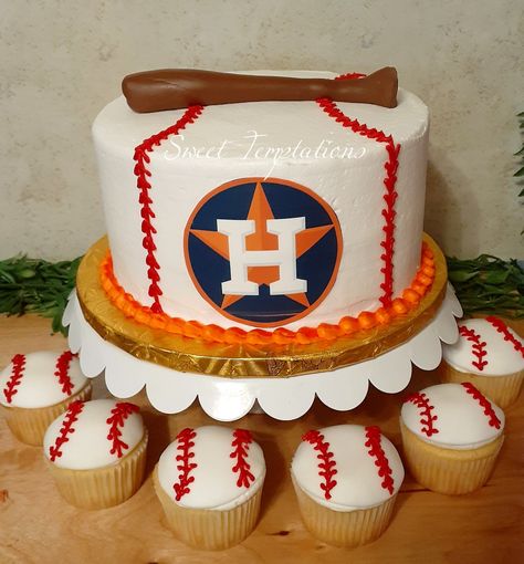 Astro Birthday Cake, Astros Theme Cake, Astros Baseball Cake, Padres Birthday Cake, Astros Cupcakes, Astros Party Ideas, Astros Birthday Party Ideas, Astros Party, Astros Baby Shower Theme