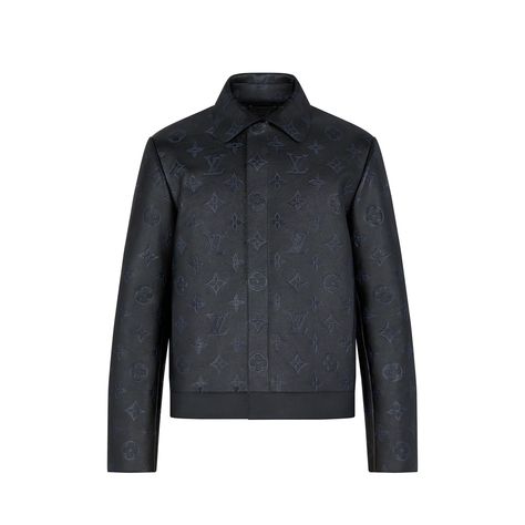 Shadow Monogram Embossed Leather Blouson - Ready to Wear | LOUIS VUITTON Shadow Monogram, Louis Vuitton Jacket, Mens Leather Jacket, Mens Casual Dress Outfits, Mens Winter Coat, Men's Leather Jacket, Louis Vuitton Men, Mens Leather, Fashion Fits