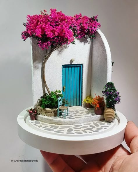 Polymer Clay House Miniature, Ocean Clay Ideas, Clay Diorama, Room Box Miniatures, Wood Art Diy, Diy Air Dry Clay, Doll House Crafts, Clay Diy Projects, Clay Crafts Air Dry