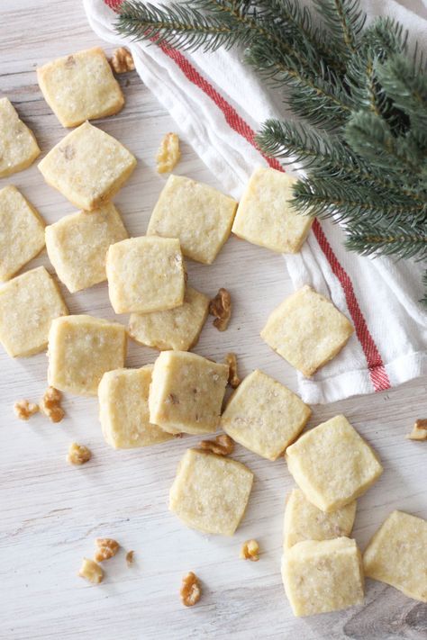 Orange Walnut Shortbread Cookies | Dough-Eyed Walnut Shortbread Cookies, Walnut Shortbread, Denver Food, High Altitude Baking, Square Cookies, Orange Cookies, Homemade Vanilla Ice Cream, Delicious Cookie Recipes, Mouth Watering Food