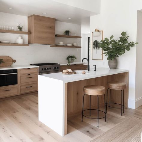 Kitchen Peninsula, Desain Pantry, Condo Kitchen, Minimalist Kitchen Design, Farmhouse Vintage, Kitchen Farmhouse, House Design Kitchen, Kitchen Inspiration Design, Interior Modern