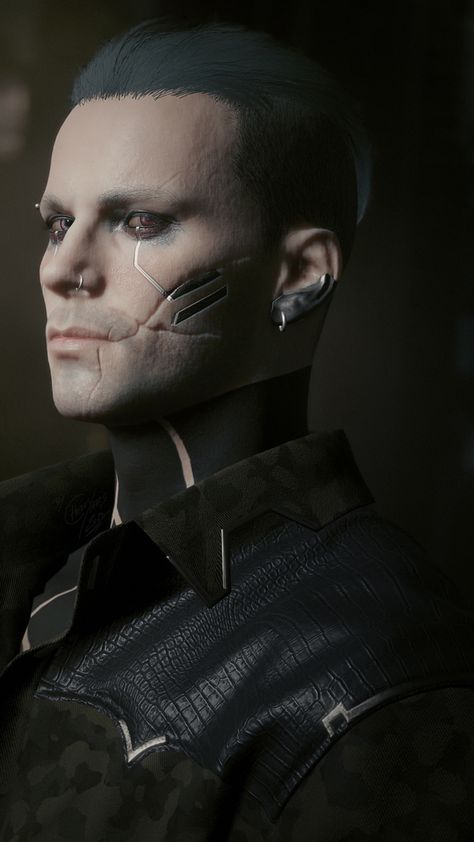 Cyberpunk Corpo Character Art, Cyberpunk Face Implant, Cyberpunk Priest, Scarecrow Reference, Futuristic Vampire, Cyberpunk Oc Male, Cyberpunk Elf, Cyberpunk Character Male, Cyberpunk Oc