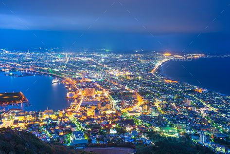 Hakodate, Hokkaido, Japan city skyline from Mt. Hakodate by SeanPavonePhoto. Hakodate, Hokkaido, Japan city skyline from Mt. Hakodate at night. #Sponsored #Japan, #city, #Hakodate, #Hokkaido Hakodate Japan, Japan City, Hakodate, Hokkaido Japan, City Skyline, Cityscape, City Photo, At Night, Tourism