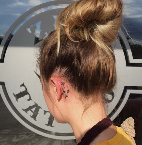 small wildflower tattoo #tattoo #wildflower #small #ear Small Poppy Flower Tattoo Behind Ear, Wildflower Tattoo Behind Ear, Wildflower Ear Tattoo, Tiny Wildflower Tattoo Simple, Tiny Flower Tattoo Behind Ear, Small Wildflower Tattoo, Tiny Wild Flower Tattoo, Ear Tats, Tattoo Behind Ear