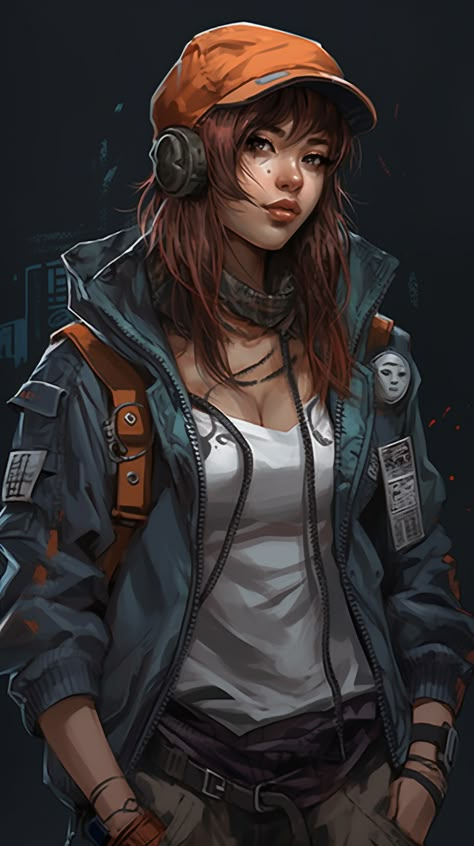 young decker / rigger, multiple characters Shadowrun Decker Female, Scifi Character Design Female Mechanic, Dnd Sci Fi Character, Cyberpunk Netrunner Character Female, High Schooler Character Art, Cyberpunk Reporter, Traveller Rpg Characters, Cyberpunk Fixer Character Concept, Cyberpunk Nomad Character Art