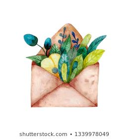 Envelope With Flowers Drawing, Envelope With Flowers, Envelope Flowers, Watercolor Envelope, Mail Envelope, Art 2022, Flowers Images, Flowers Drawing, Inspirational Art