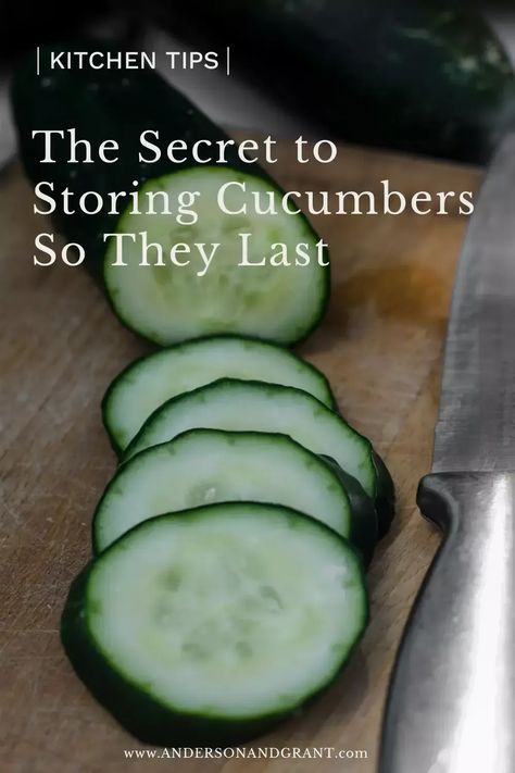 Learn helpful tips about how to choose the best cucumbers at the grocery store, plus exactly how to store cucumbers so they stay fresh for as long as possible. No more soggy or soft fruit! #helpfulkitchentips #storingcucumbers #bestwaytostorecucumber #hottostorecutcucumber Best Way To Store Cucumbers, Store Cucumbers In Fridge, How To Keep Cucumbers Fresh Longer, How To Store Cucumbers In The Fridge, How To Store Fruits And Vegetables, Storing Cucumbers, Preserving Cucumbers, Store Cucumbers, Burpless Cucumber