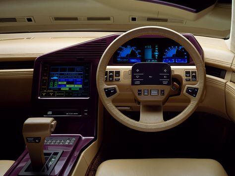 1985 Nissan CUE-X concept Concept Car Interior, Toyota Ae86, Car Ui, Infiniti Q45, Digital Dashboard, Dashboard Car, Aston Martin Lagonda, New Retro Wave, Interior Car