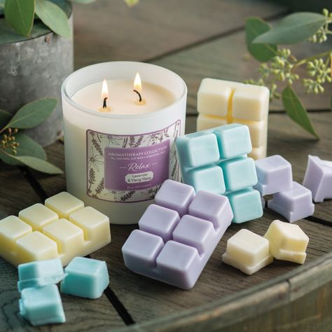 Candle Warmers Etc. Aromatherapy Wax Melts and Candles combine complimentary essential oils with 100% soy wax to bring a spa experience to your home. Wax Melts Photography, Wax Melt Photography Ideas, Wax Melt Photography, Inedible Things, Candles Project, Candle Photography, Diy Wax Melts, Candle Projects, Relaxing Candles