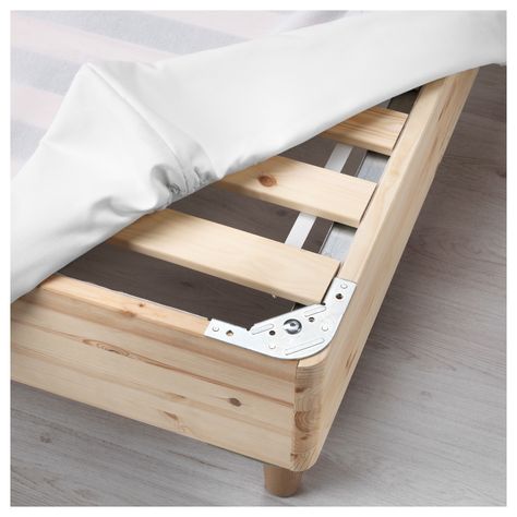 IKEA ESPEVAR White Slatted mattress base with legs Malm Bed Frame, Bed Base Frame, Mattress Base, Support Beam, Latex Mattress, Estantes Flotantes, Bed Base, Mattress Springs, Make Your Bed